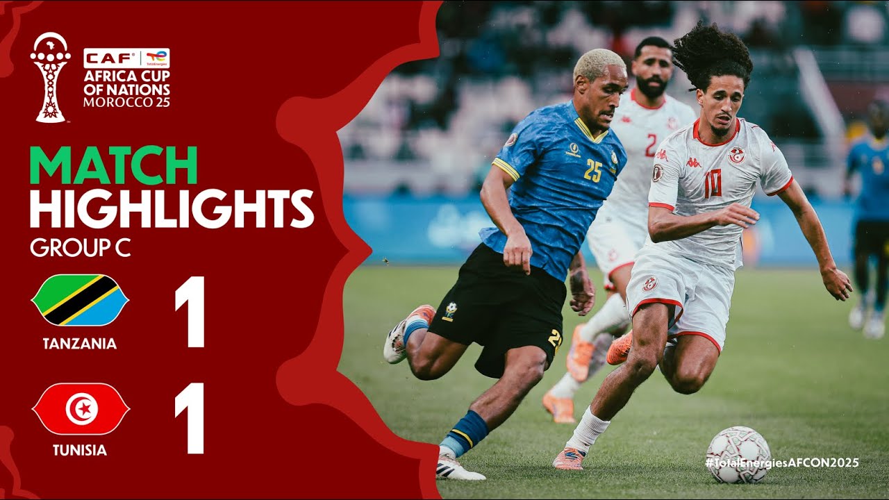 Read more about the article HIGHLIGHTS | Tanzania 🆚 Tunisia | #TotalEnergiesAFCON2025 – Group C | ملخص مباراة تنزانيا وتونس